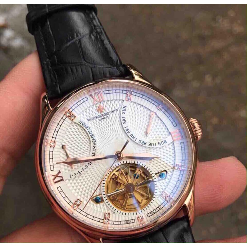 Đồng hồ Nam Vacheron constantin máy nhật vàng cơ tự động 6kim size 40-41