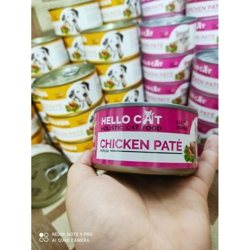 Pate cho mèo, pate cho chó Hello Cat. Hello Dog lon 190g. Tặng 2 thanh sup thưởng Ciao khi mua 5 lon