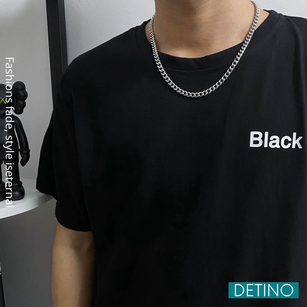 Dây chuyền nam đẹp titan bạc, vòng cổ nam xích dài Cuban không gỉ Basic hiphop phong cách Hàn Quốc cao cấp DETINO DC14