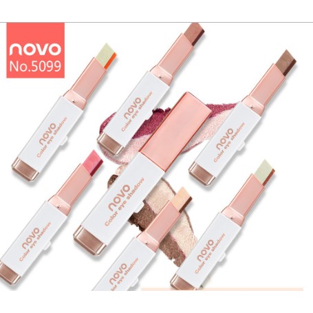 Bút sáp màu mắt NOVO Eyeshadow Double Color Grandient Stick (Phấn mắt NOVO dạng thỏi 2 màu có ánh nhũ)