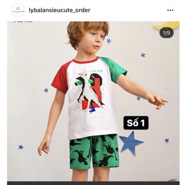 bộ bé trai 8 mẫu +2,2% phí shopee