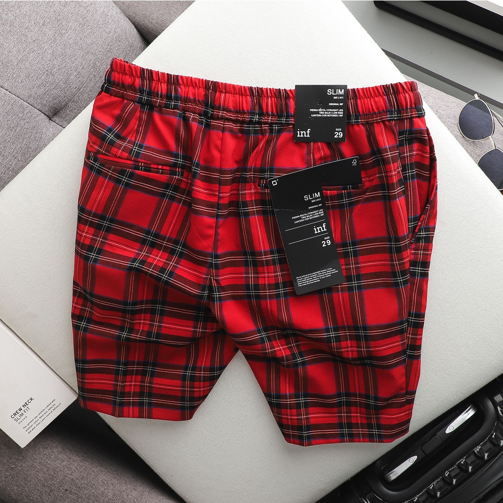 Quần Đùi Nam , Thun  INF Flannel With Embroidery , Vải Thun Cotton Co Giãn Nhẹ QD002592, SOMEHOW