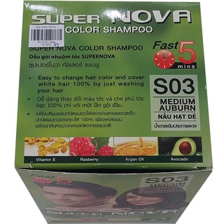 Hộp 12 gói gội nhuộm phủ bạc thảo dược Supper Nova