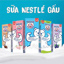 Lốc hộp Sữa Nestle Gấu Thụy Sĩ 180ml (đủ vị: Có đường, ít đường, Sô cô la)