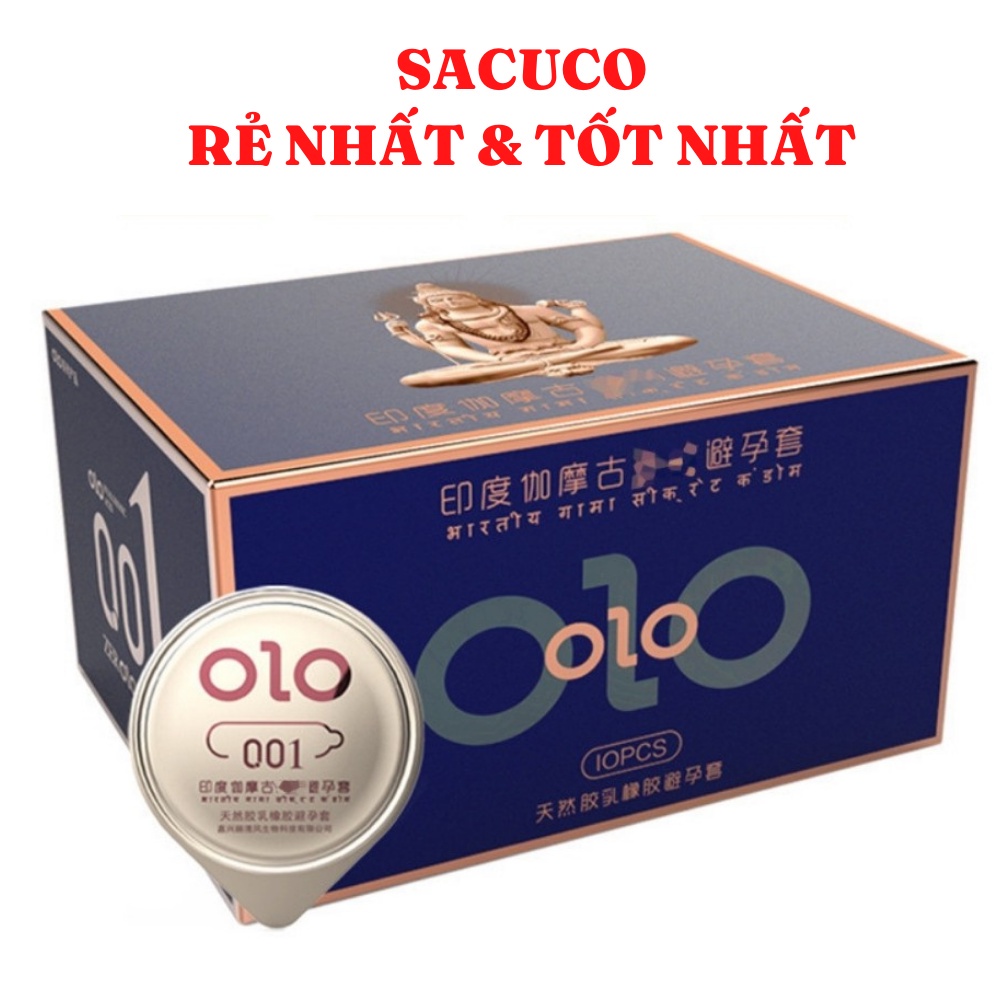 Bao cao su OZO 001 Xanh kéo dài thời gian quan hệ, nhiều gel bôi trơn - Hộp 10 bcs-olo store SACUCO - Hàng mới về