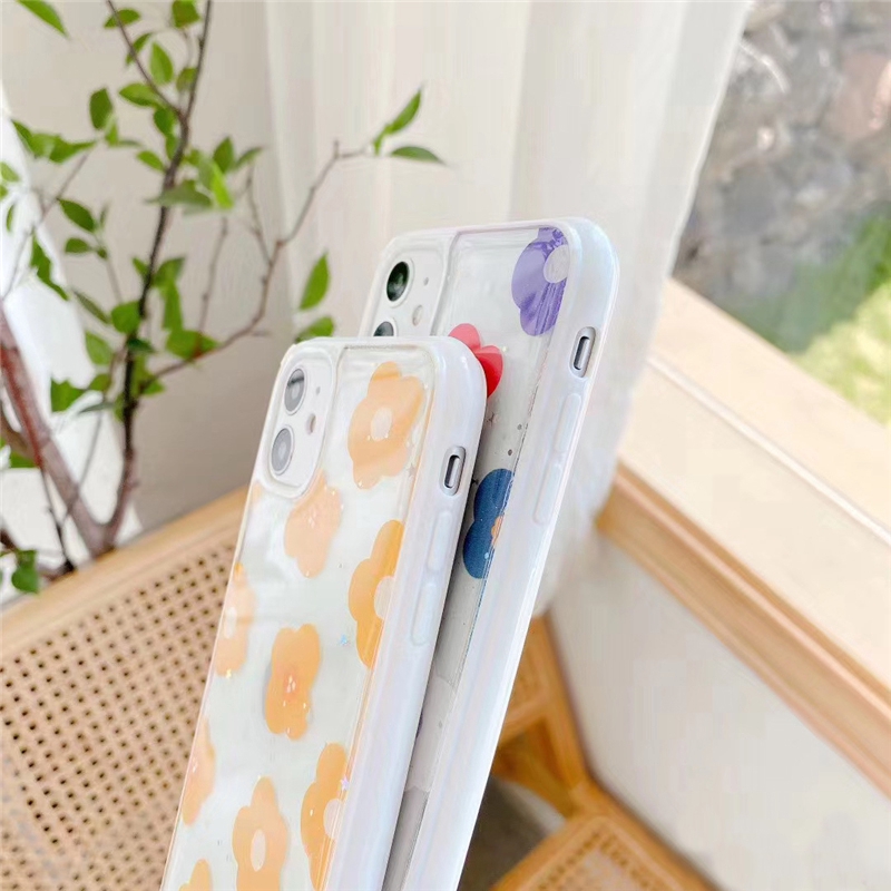 Ốp lưng iphone viền Hoa nhí basic kim tuyến 6/6plus/6splus/7/8/7plus/8plus/x/xs/xsmax/11/11promax - Awifi | BigBuy360 - bigbuy360.vn