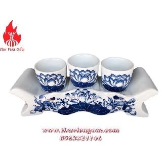 Chén thờ sen Bát Tràng ( 3-5 chén )