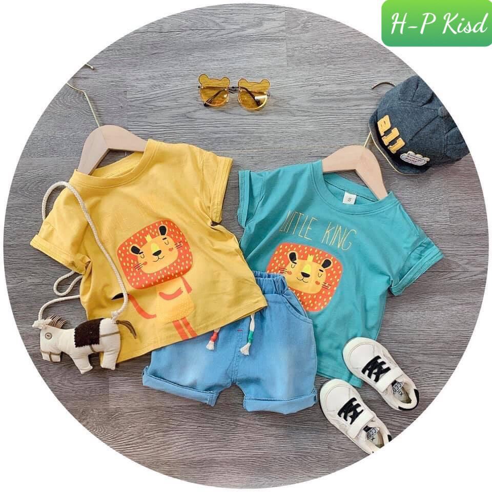 (Rẻ Nhất Tphcm) Bộ Đồ Áo Thun + Quần Jean Mềm Mùa Hè Cho Bé Trai
