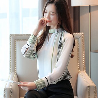 Áo kiểu nữ tay dài phong cách Hàn Quốc