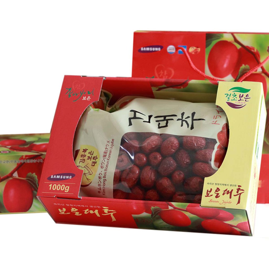 Táo đỏ sấy khô SAMSUNG Hàn Quốc hộp 1kg, date tới năm 2025, trái to đồng đều, thịt dày, ăn rất ngon miệng