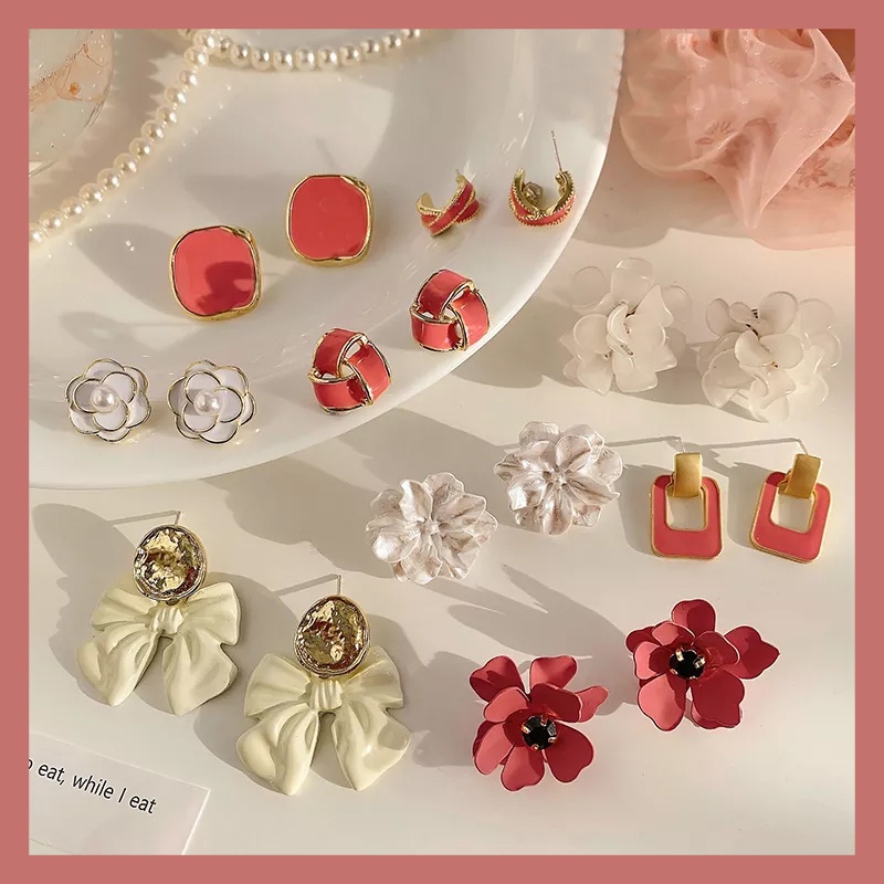 Khuyên Tai Nữ Hình Bông Hoa Hồng Dễ Thương