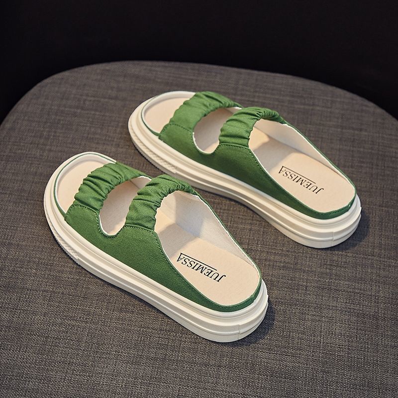 Dép Sandal Đế Mềm Dày Dặn Chất Liệu Canvas Co Giãn Thời Trang Mùa Hè Cho Nữ 2022