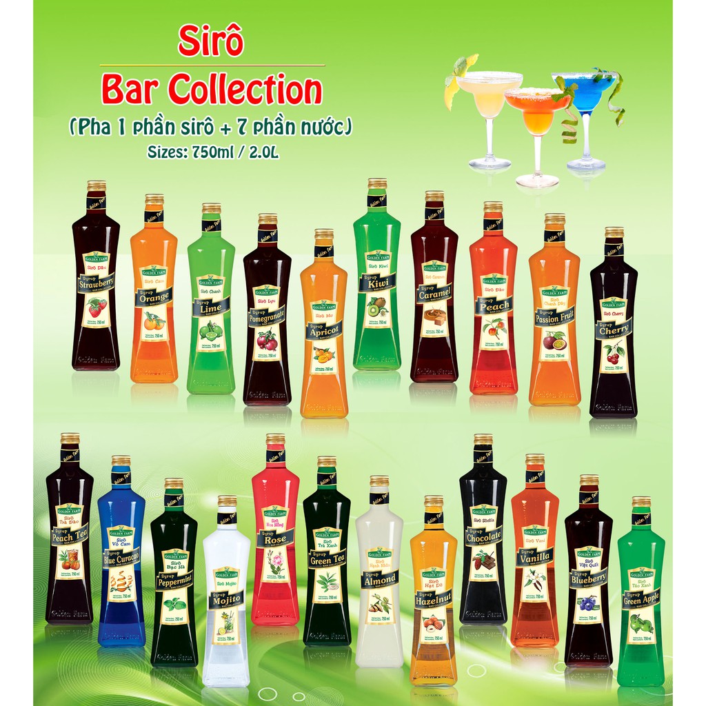 Siro  Gold Farm 520 ml ( nhiều vị lựa chọn)