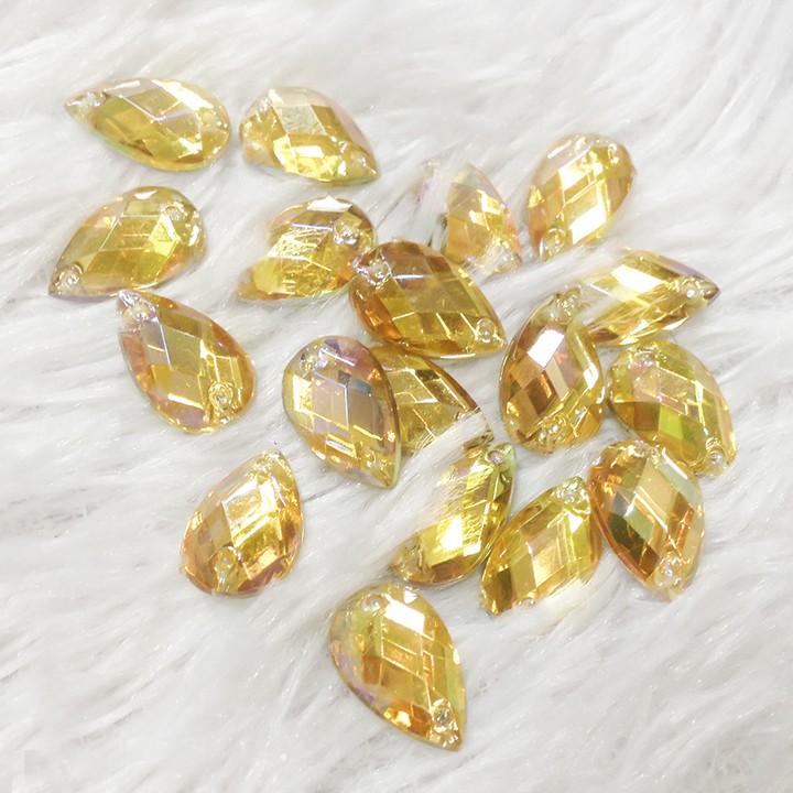5 Hạt đá acrylic 3d kết áo đính trang phục hình giọt nước đủ màu size 1.3cm