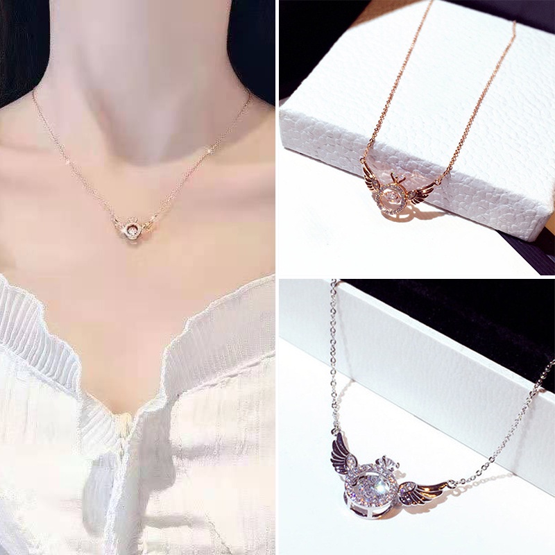 Dây chuyền RINHOO FRIENDSHIP mạ bạc S925 mặt phối đá Zircon thời trang cao cấp cho nữ