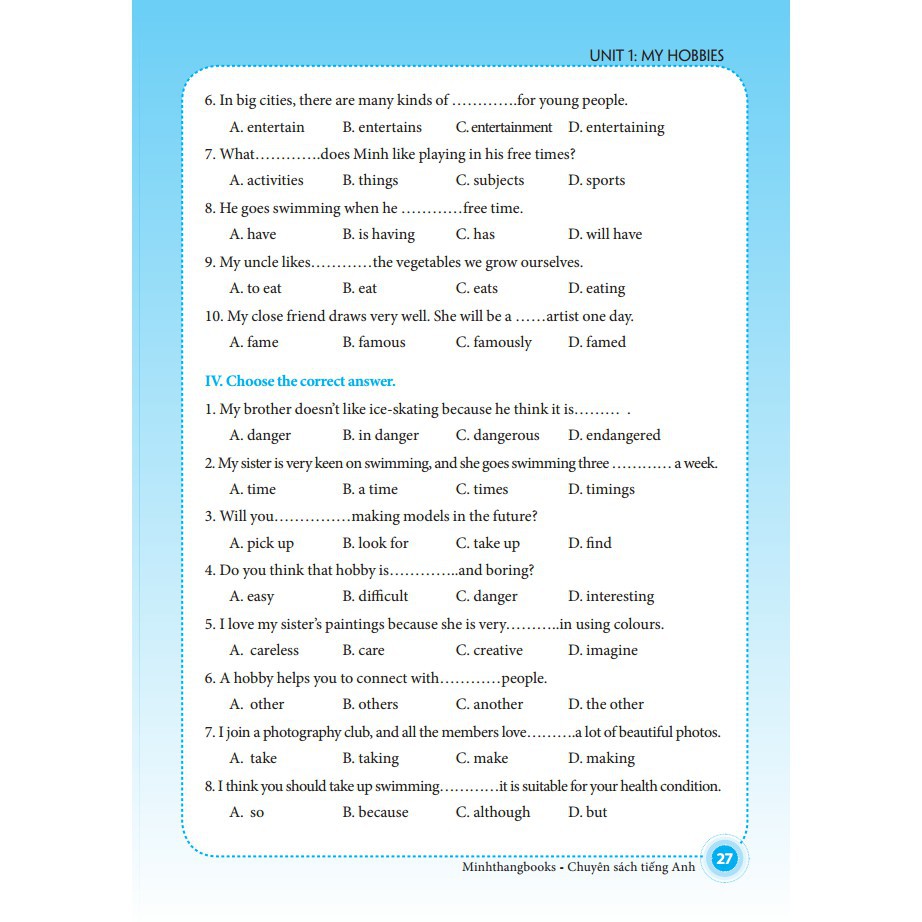 Sách - Chinh phục ngữ pháp và bài tập tiếng Anh lớp 7 - Tập 1 (tái bản 2019)