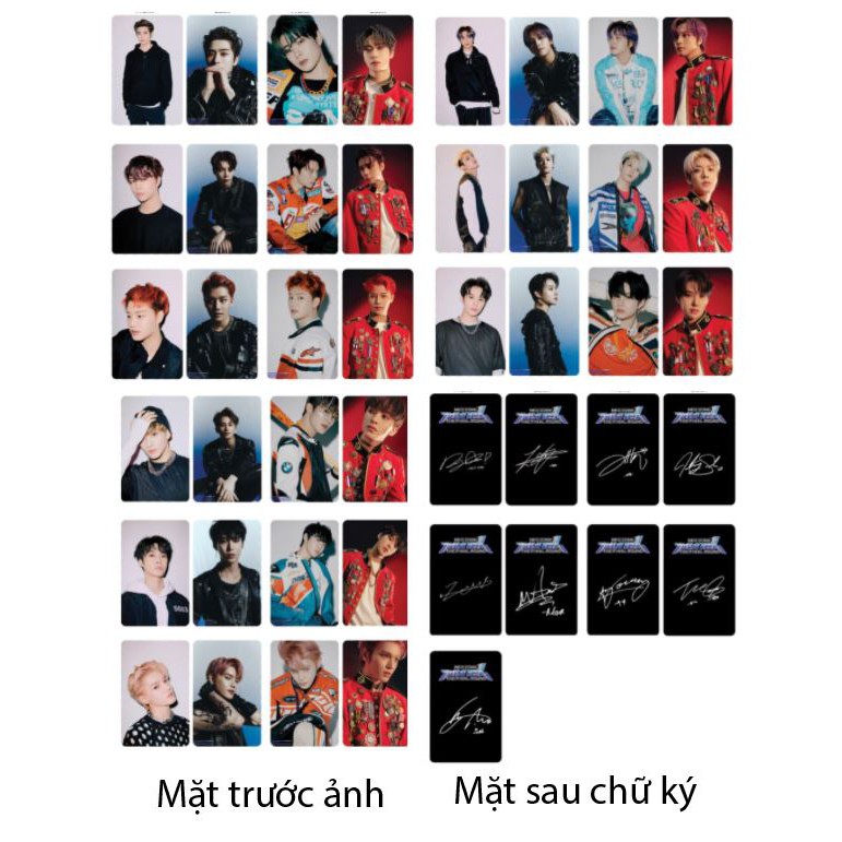 36 Lomo card ảnh giấy bo góc in 2 mặt NCT 127 - The Final Round có chữ ký mặt sau