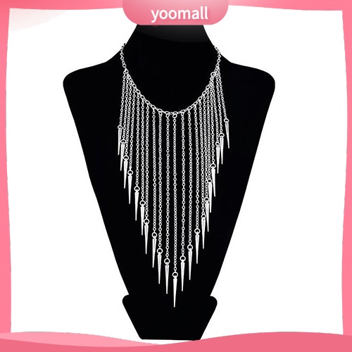Vòng cổ Dài Đính Đinh Tán Tua Rua Phong Cách Punk Thời Trang Dành Cho Nữ