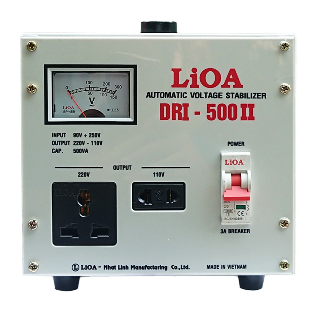 ỔN ÁP LIOA DRI-500 II CÔNG SUẤT 0.5kVA ĐIỆN ÁP VÀO 90V - 250V