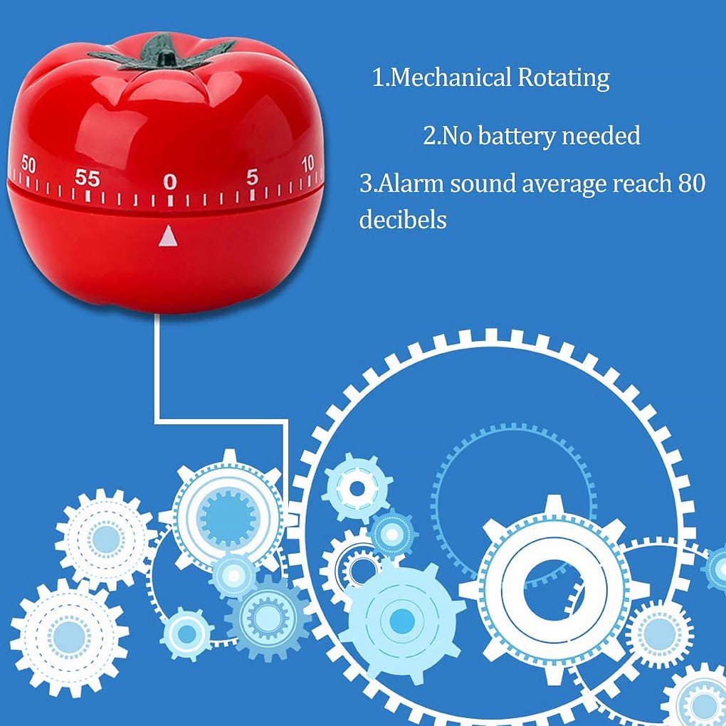 [CHOO] Kitchen Tomato Countdown Timer Fitness Baking Time Reminder Kids Student Mechanical Alarm Clock