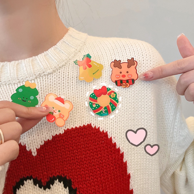 Trâm cài áo bằng acrylic hình người tuyết/tuần lộc/người tuyết phong cách Hàn Quốc mừng năm mới