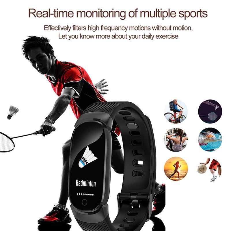 Smart Heart Rate Sports Health Watch Fitness Tracker Smart Band Weather Hiển thị Huyết áp Heart Rate Monitor Fitness Tracker Đồng hồ đeo tay thông minh Vòng đeo tay nam không thấm nước Berjalan BSW8