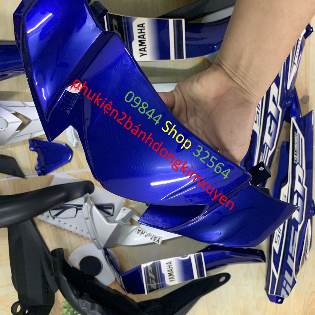 Bộ dàn áo xe SIRIUS màu XANH DƯƠNG-SIRIUS RC-sirius phanh cơ nhựa nguyên sinh cao cấp loại 1-tặng kèm tem như hình