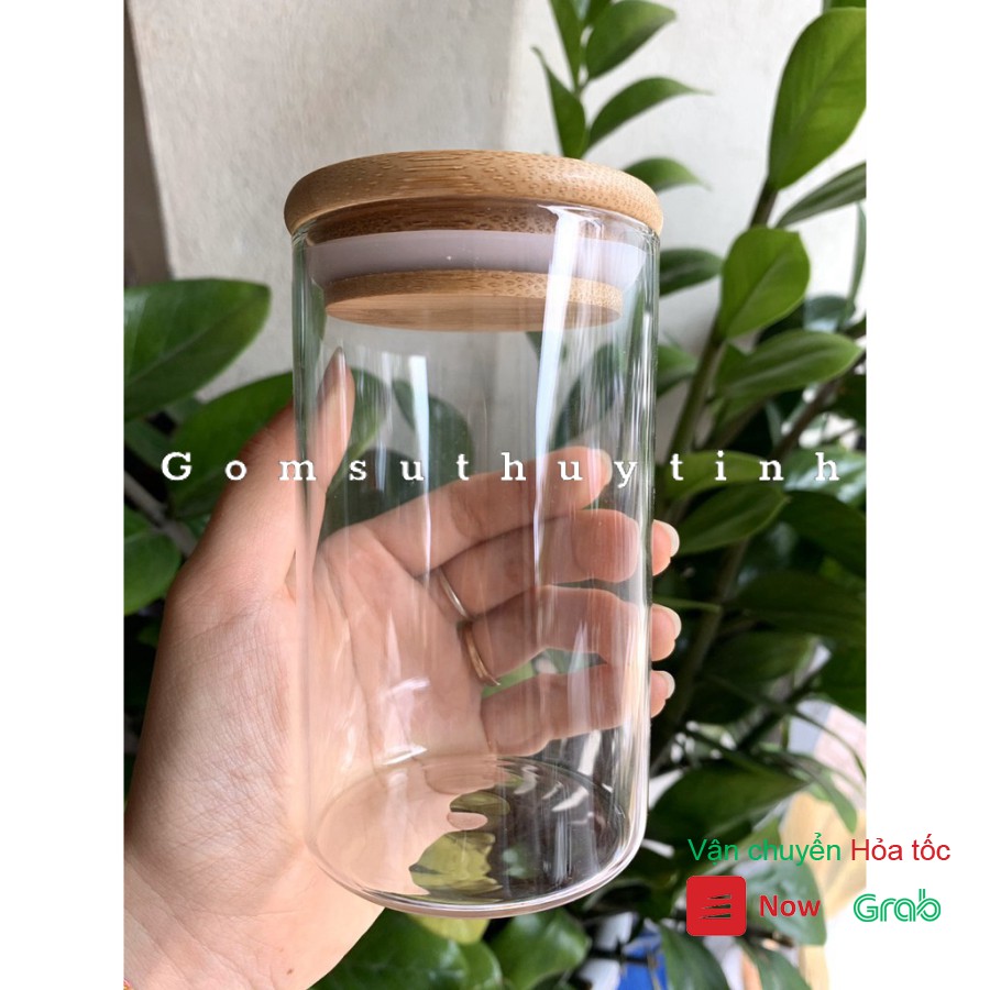 Hũ thủy tinh nắp gỗ 260ml | BigBuy360 - bigbuy360.vn