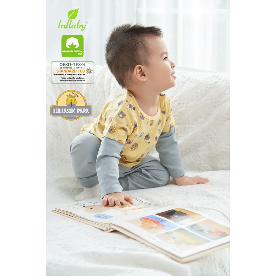 [LULLABY SALE] Bộ dài tay Cotton Nỉ Lullassic vàng ghi bé trai / bé gái (BẢN GIỚI HẠN)