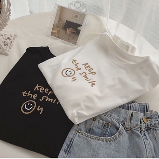 Áo thun tay lỡ oversize smile nam nữ unisex
