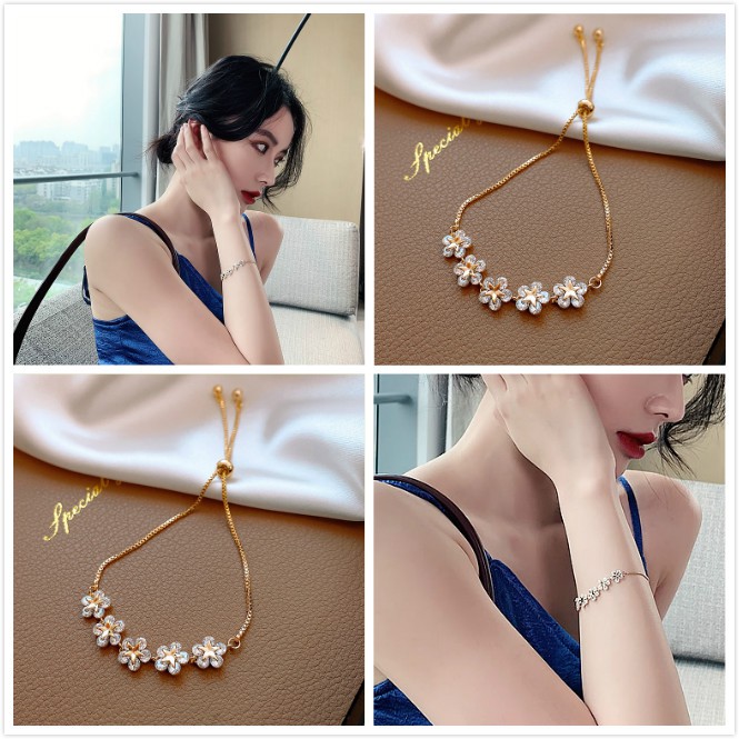 Vòng tay đính đá thiết kế độc đáo thời trang cho nữ