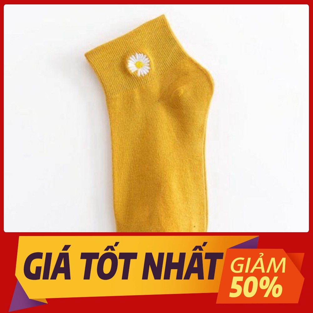 [Sale toàn shop]combo 10đôi TẤT VỚ NAM NỮ MANG GIÀY CỔ TRỤ HOA CÚC 300 SIÊU DỄ THƯƠNG