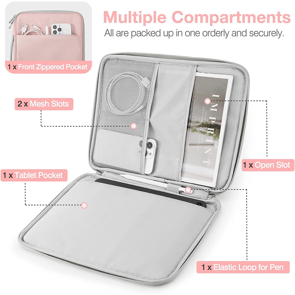 Túi Đựng Máy Tính Bảng Bằng Polyester 9-11 Inch Cho iPad Air 5/4 2022 iPad Pro 11 2021-2018 Galaxy Tab A8 10.5/Tab S8 11&quot; 2022