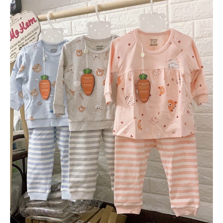 UR3915- Bộ nỉ sợi bông mềm đẹp ấm cho bé yêu