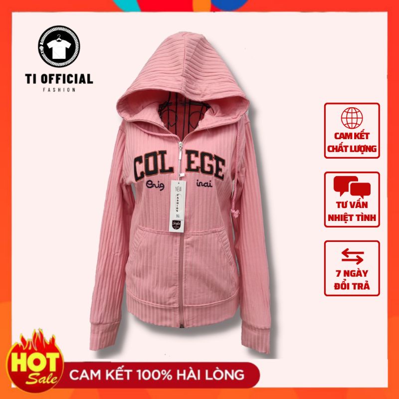 Áo khoác chống nắng nữ thun gân cotton loại 1, có 6 túi và cổ tay xỏ ngón