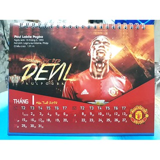 Lịch để bàn  Manchester United 2018