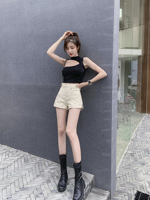 Quần Short Denim Ống Rộng Thời Trang Năng Động Cho Nữ Dưới 100kg