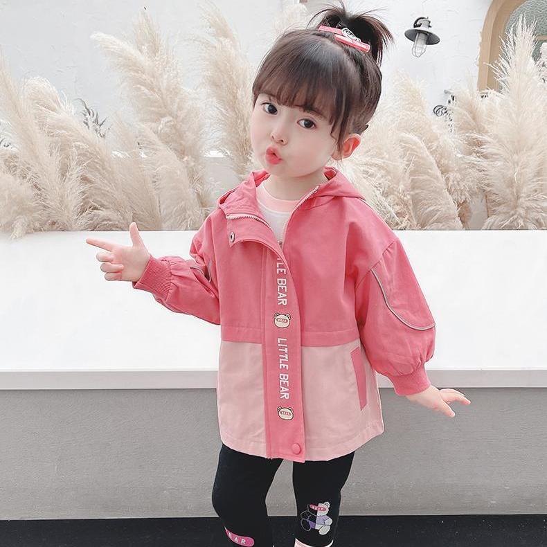 Áo Khoác Có Mũ Trùm Đầu Khóa Kéo Phối Màu Thời Trang Hàn Quốc Mới Cho Bé