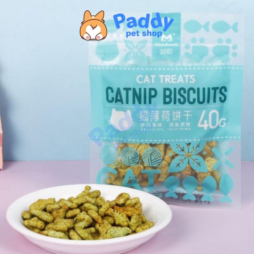 Bánh Quy Catnip Biscuits Tiêu Búi Lông &amp; Giảm Hôi Miệng Cho Mèo 40g