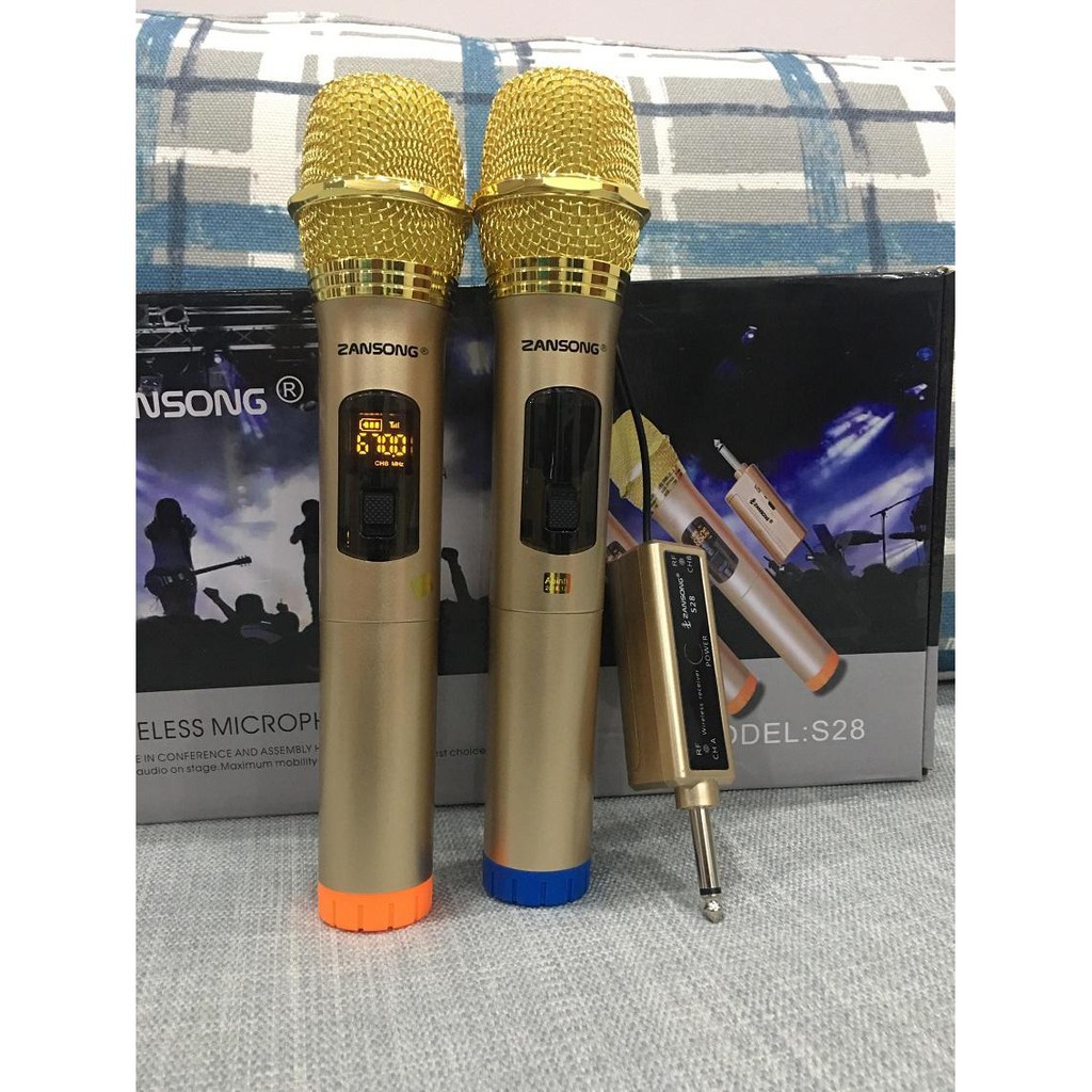 [Mã ELMSBC giảm 8% đơn 300k] Bộ 2 micro karaoke không dây Zansong S28 kết nối bluetooth - BH 3 tháng