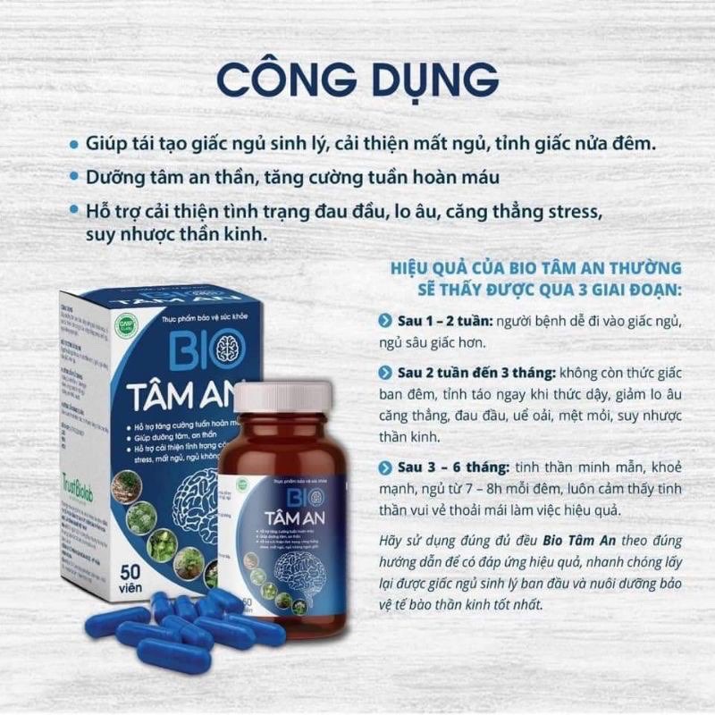 [CHÍNH HÃNG] BIO TÂM AN dưỡng tâm an thần hỗ trợ điều trị mất ngủ, stress, bảo vệ bộ não và hệ thần kinh của bạn.