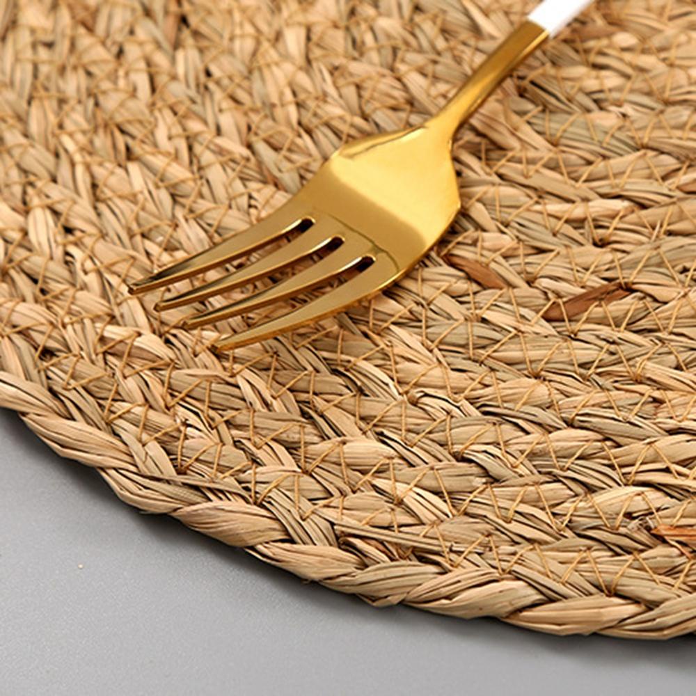Tấm Lót Bàn Ăn Thiết Kế Kiểu Dệt Handmade Cách Nhiệt Tiện Dụng Cho Nhà Bếp