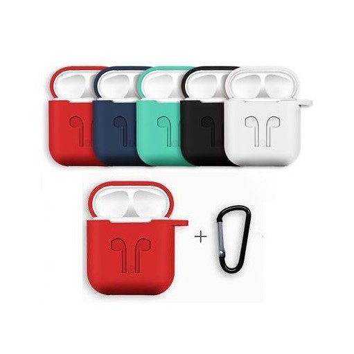 Túi đựng tai nghe Airpods kèm móc khóa, có khe cắm sạc