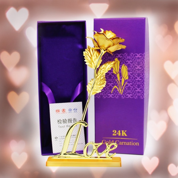 [Quà Tặng ] Hoa Hồng Mạ Vàng 24K