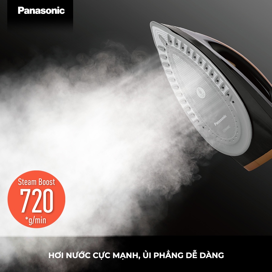 [Mã ELBAU7 giảm 7% đến 1TR]Bàn ủi hơi nước cao cấp Panasonic NI-GT500NRA – Tự động chỉnh nhiệt độ - Ủi cực nhanh