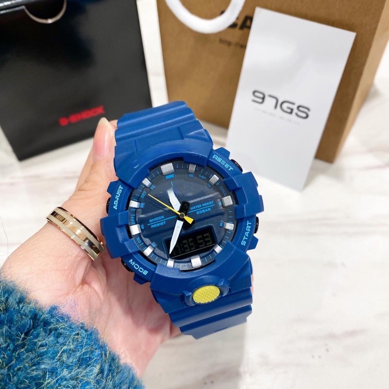Đông hồ nam nữ G800 thể thao kim điện tử full box, chống nước, chống va đập, 42mm