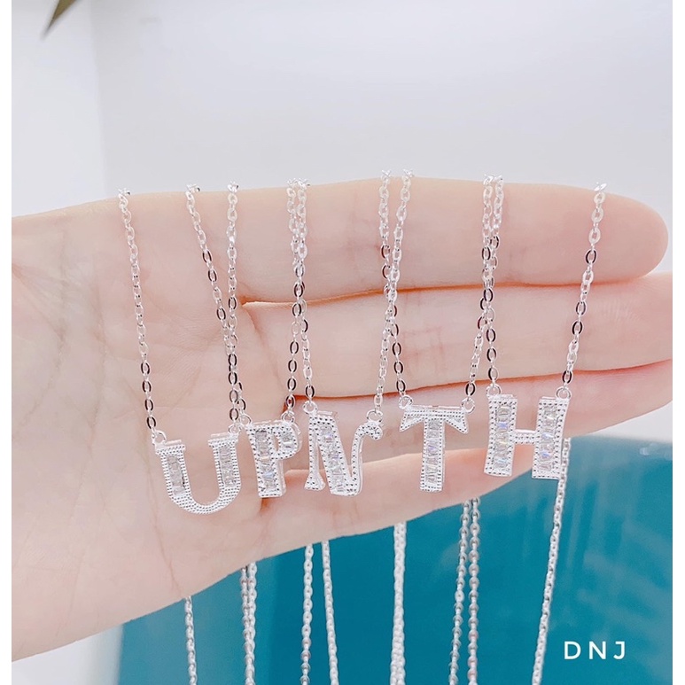 Dây chuyền nữ bạc ta mặt chữ cái đính đá sang chảnh - Kho sỉ bạc Nhất Linh