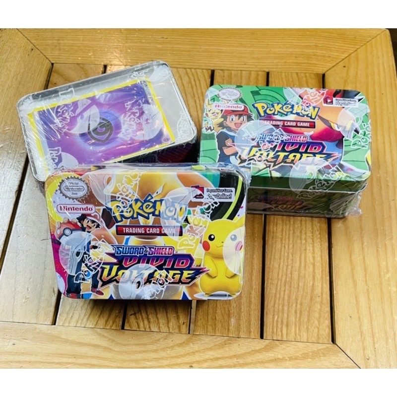 Bài Pokemon Hộp Sắt Tặng Kèm Thẻ Tráng Nhũ Siêu Đẹp