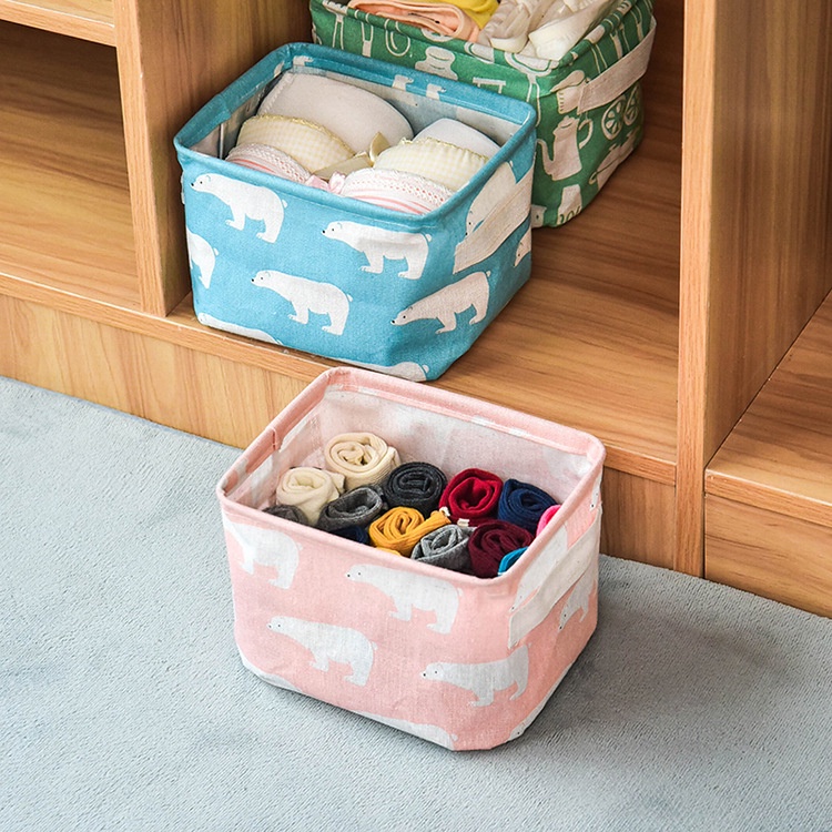 Giỏ đựng đồ TAILI 02 vải cotton lanh chống nước phong cách Bắc Âu độc đáo