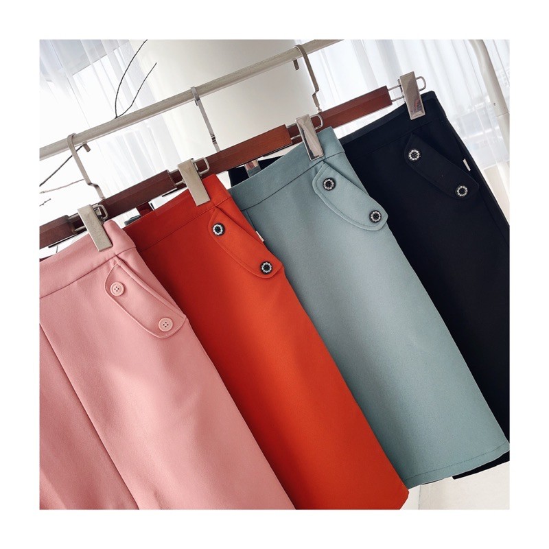 Chân váy dáng A G165 thời trang công sở cao cấp đủ size chất liệu tốt, có túi bên hông - GEM Fashion